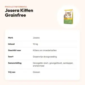 Josera Kitten Grainfree kattenvoer 10 kg – graanvrij, met gevogelte – productinformatie