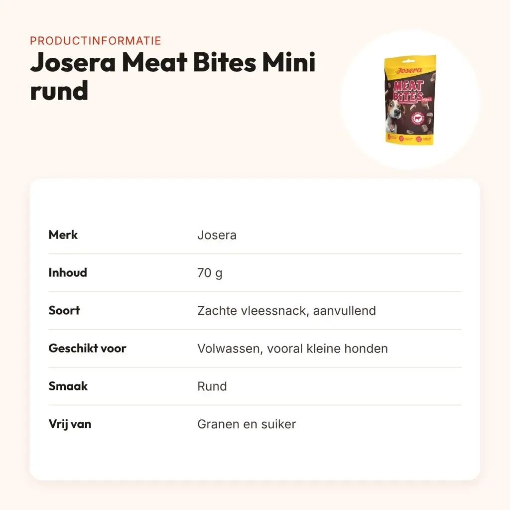 Josera Meat Bites Mini rund 70 g – zachte hondensnack – productinformatie
