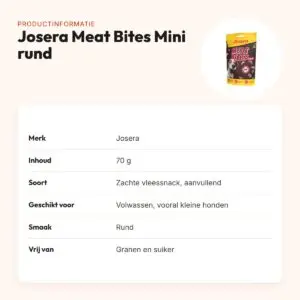 Josera Meat Bites Mini rund 70 g – zachte hondensnack – productinformatie