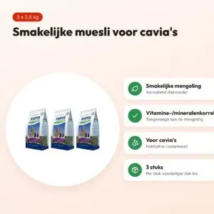 Kasper Faunafood caviavoer muesli 2,5 kg – multipack 3 stuks – voordelen
