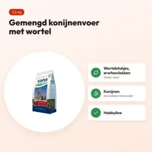 Kasper Faunafood Hobbyline gemengd konijnenvoer 3,5 kg – rode wortel – voordelen