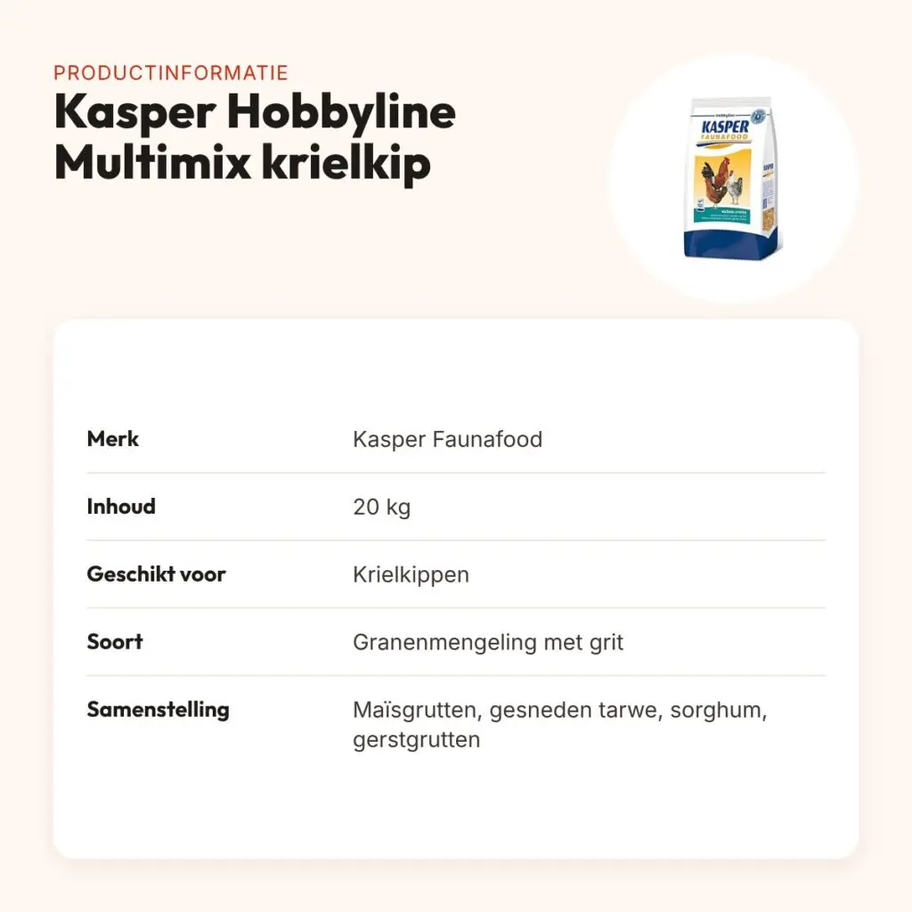 Kasper Faunafood Hobbyline Multimix Krielkip 20 kg – productinformatie