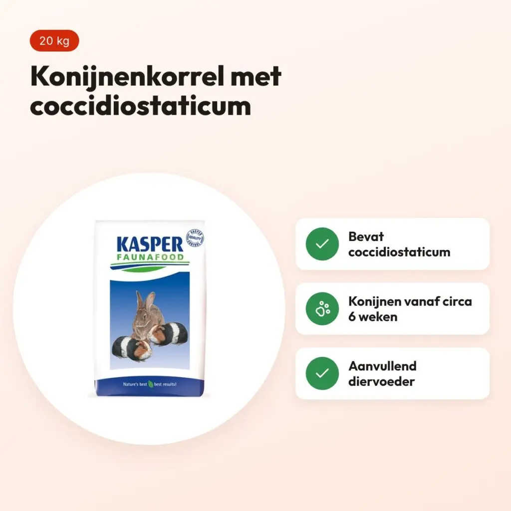 Kasper Faunafood konijnenkorrel Sport 20 kg – met coccidiostaticum – voordelen