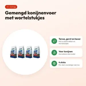 Kasper Faunafood konijnenvoer Hobbyline gemengd 3,5 kg – multipack 4 stuks – voordelen