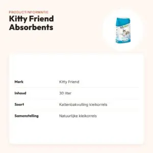 Kitty Friend Absorbents kattenbakvulling kleikorrels 30 liter – productinformatie