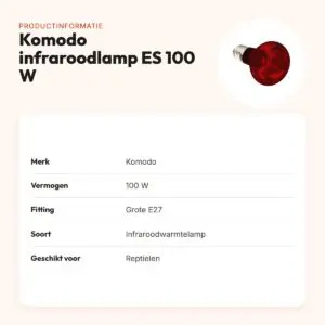 Komodo infraroodwarmtelamp ES 100 W E27 – voor reptielen – productinformatie