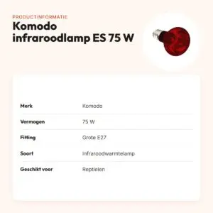Komodo infraroodwarmtelamp ES 75 W E27 – voor reptielen – productinformatie