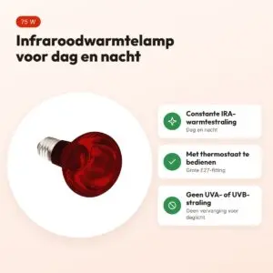 Komodo infraroodwarmtelamp ES 75 W E27 – voor reptielen – voordelen