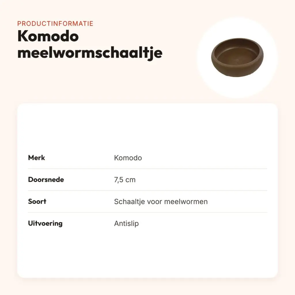 Komodo meelwormschaaltje antislip 7,5 cm – productinformatie