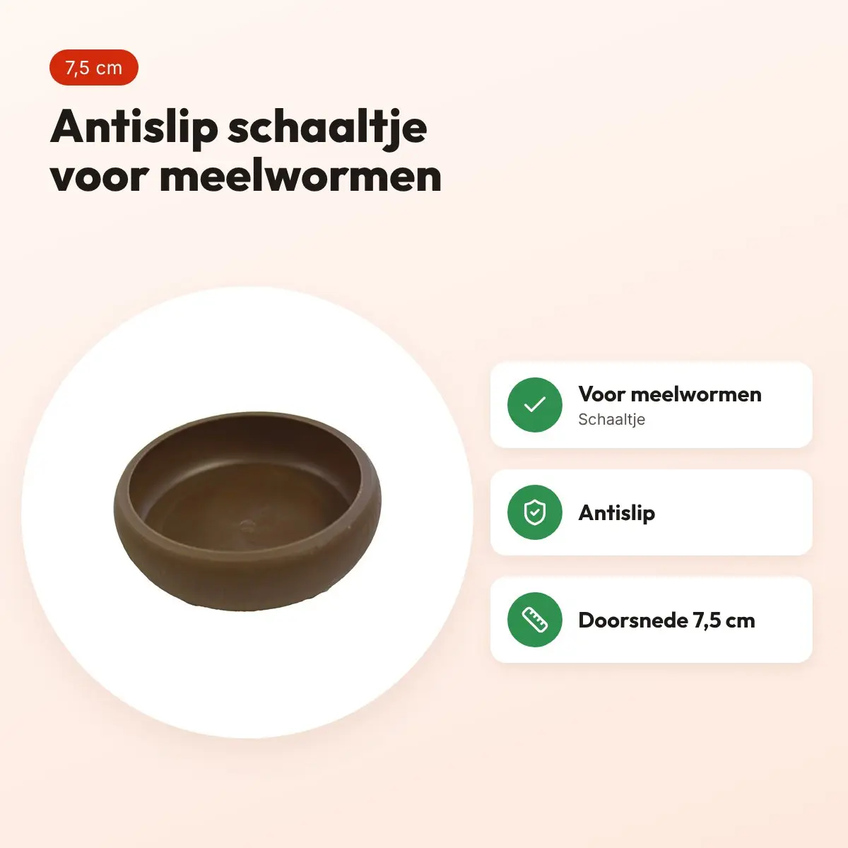 Komodo meelwormschaaltje antislip 7,5 cm – voordelen