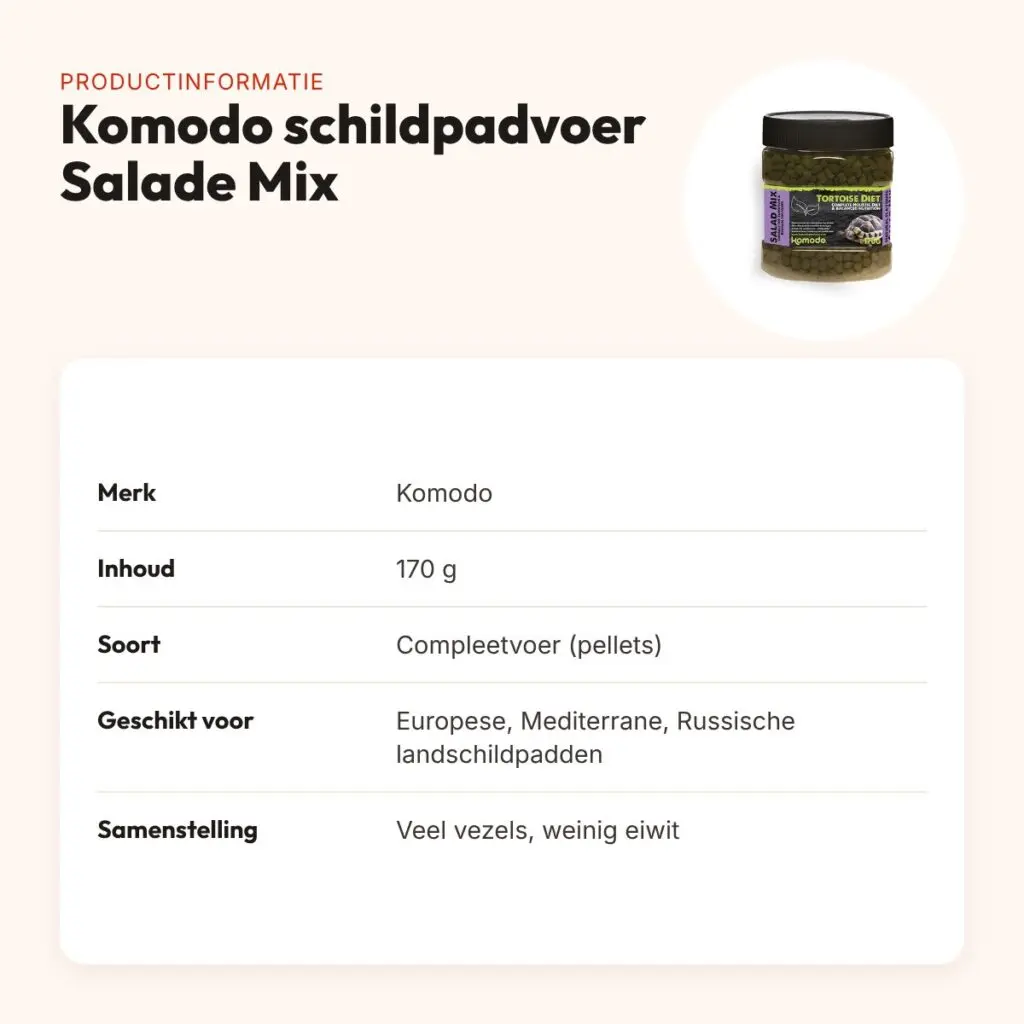 Komodo schildpadvoer Salade Mix 170 g – compleetvoer landschildpadden – productinformatie