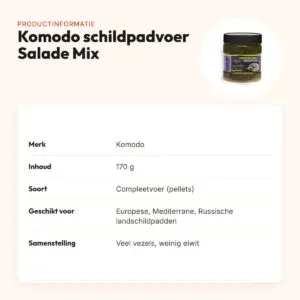 Komodo schildpadvoer Salade Mix 170 g – compleetvoer landschildpadden – productinformatie