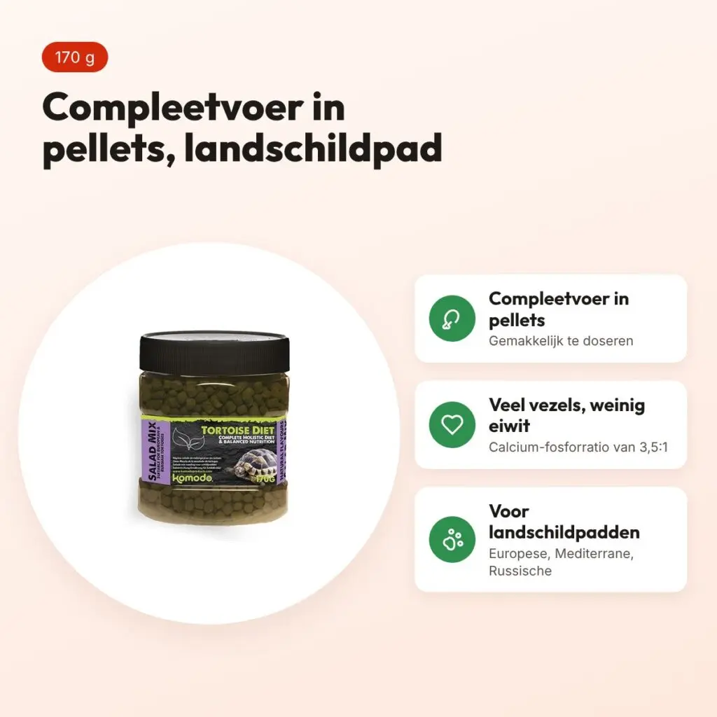 Komodo schildpadvoer Salade Mix 170 g – compleetvoer landschildpadden – voordelen