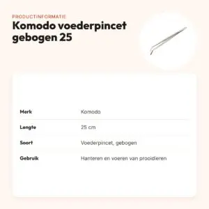 Komodo voederpincet gebogen 25 cm – voor (kleine) prooidieren – productinformatie