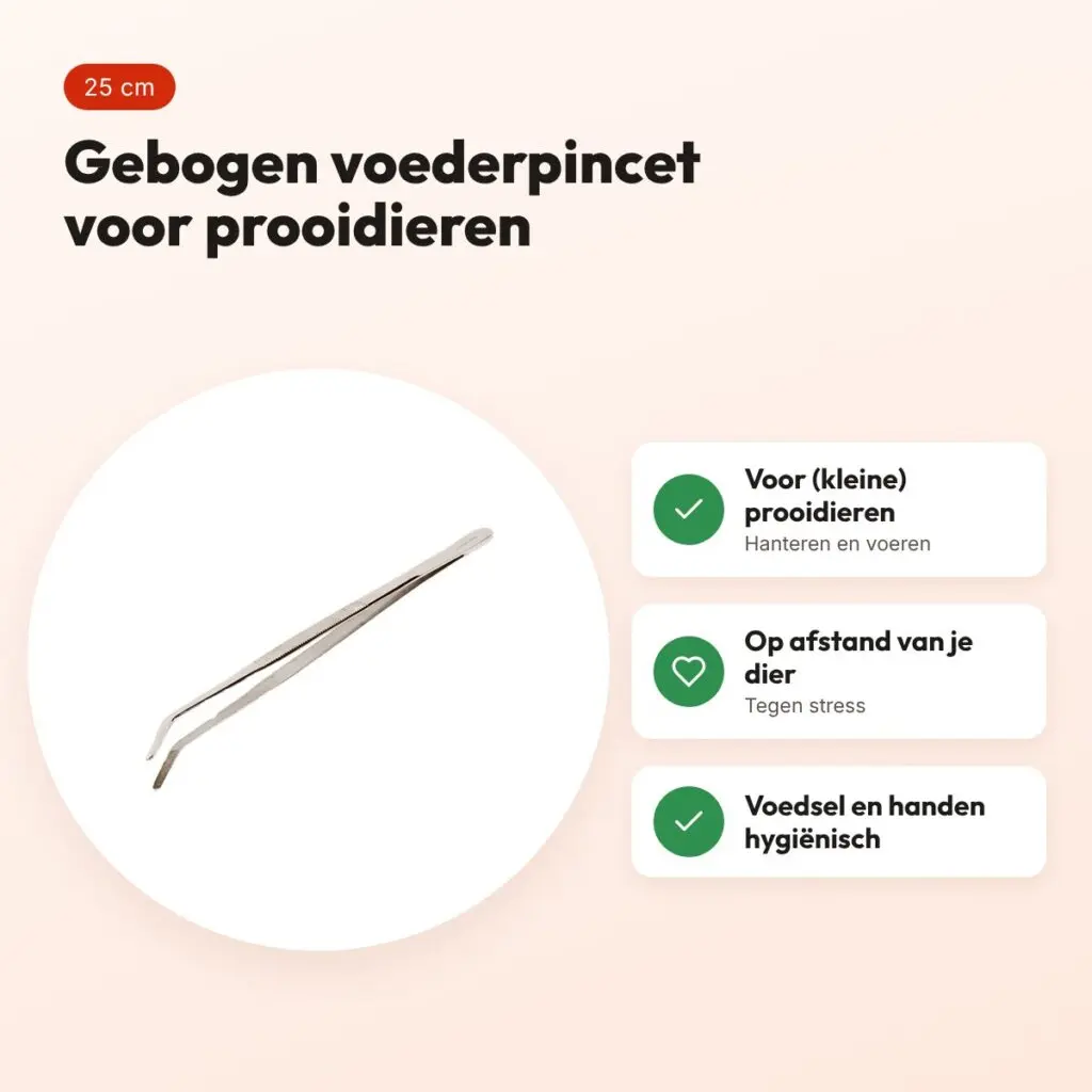 Komodo voederpincet gebogen 25 cm – voor (kleine) prooidieren – voordelen
