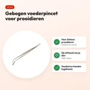 Komodo voederpincet gebogen 25 cm – voor (kleine) prooidieren – voordelen