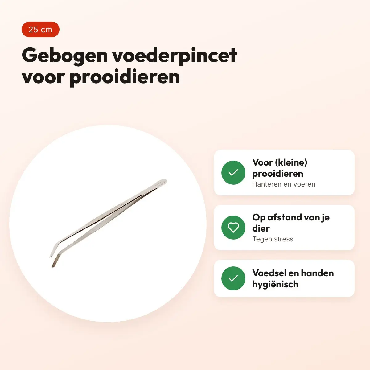 Komodo voederpincet gebogen 25 cm – voor (kleine) prooidieren – voordelen