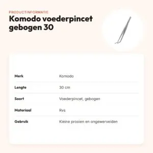 Komodo voederpincet gebogen 30 cm – rvs – productinformatie