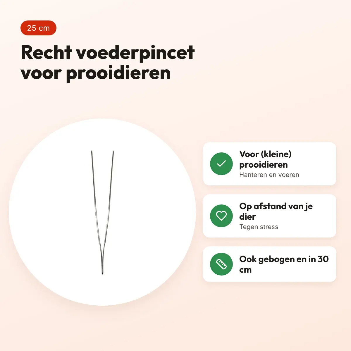 Komodo voederpincet recht 25 cm – voor (kleine) prooidieren – voordelen