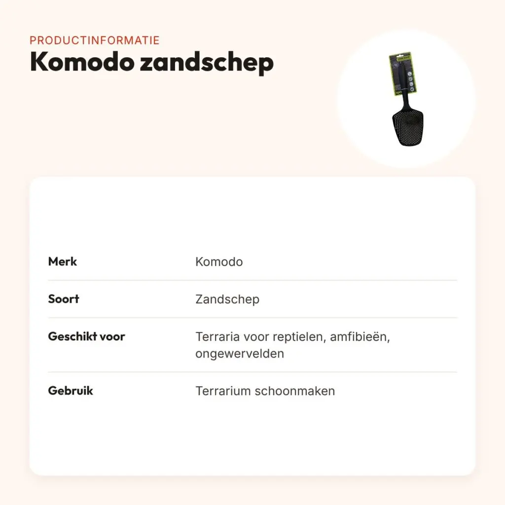 Komodo zandschep voor terrarium – snel schoonmaken – productinformatie