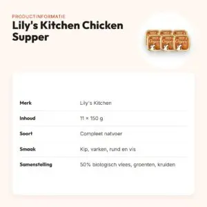 Lily's Kitchen hondenvoer Organic Chicken Supper 11 x 150 g – natvoer – productinformatie