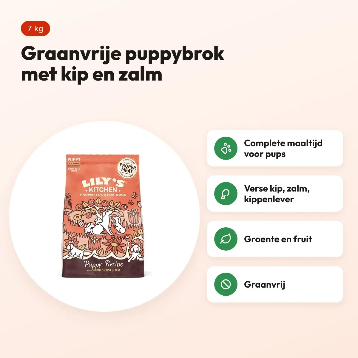 Lily's Kitchen hondenvoer Puppy kip en zalm 7 kg – graanvrij – voordelen