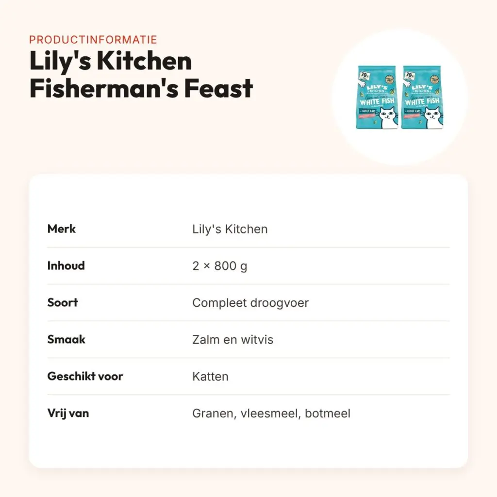 Lily's Kitchen kattenvoer Fisherman's Feast 800 g – multipack 2 stuks – productinformatie