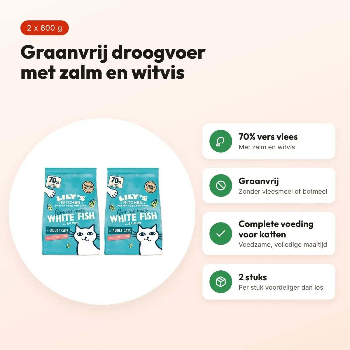 Lily's Kitchen kattenvoer Fisherman's Feast 800 g – multipack 2 stuks – voordelen