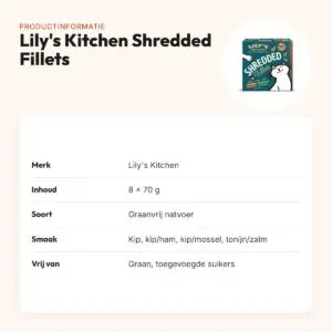 Lily's Kitchen kattenvoer Shredded Fillets multipack 8 x 70 g – productinformatie