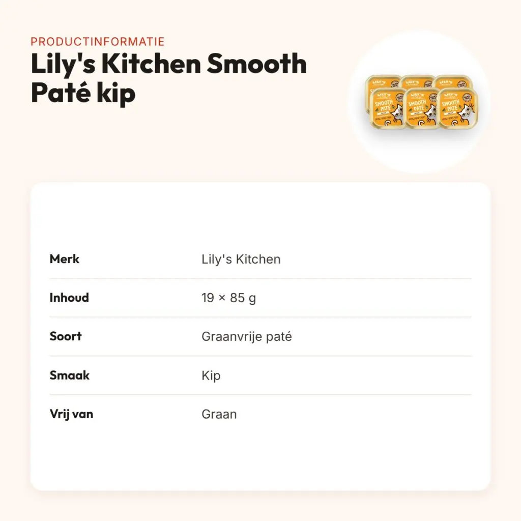Lily's Kitchen kattenvoer Smooth Paté kip 19 x 85 g – 65% vlees, graanvrij – productinformatie