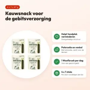 Lily's Kitchen Woofbrush kauwsnack L 47 g – multipack 4 x 7 stuks – voordelen