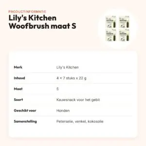 Lily's Kitchen Woofbrush kauwsnack S 22 g – multipack 4 x 7 stuks – productinformatie