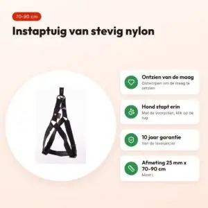 Martin instaptuig nylon zwart 70-90 cm – maat L – voordelen