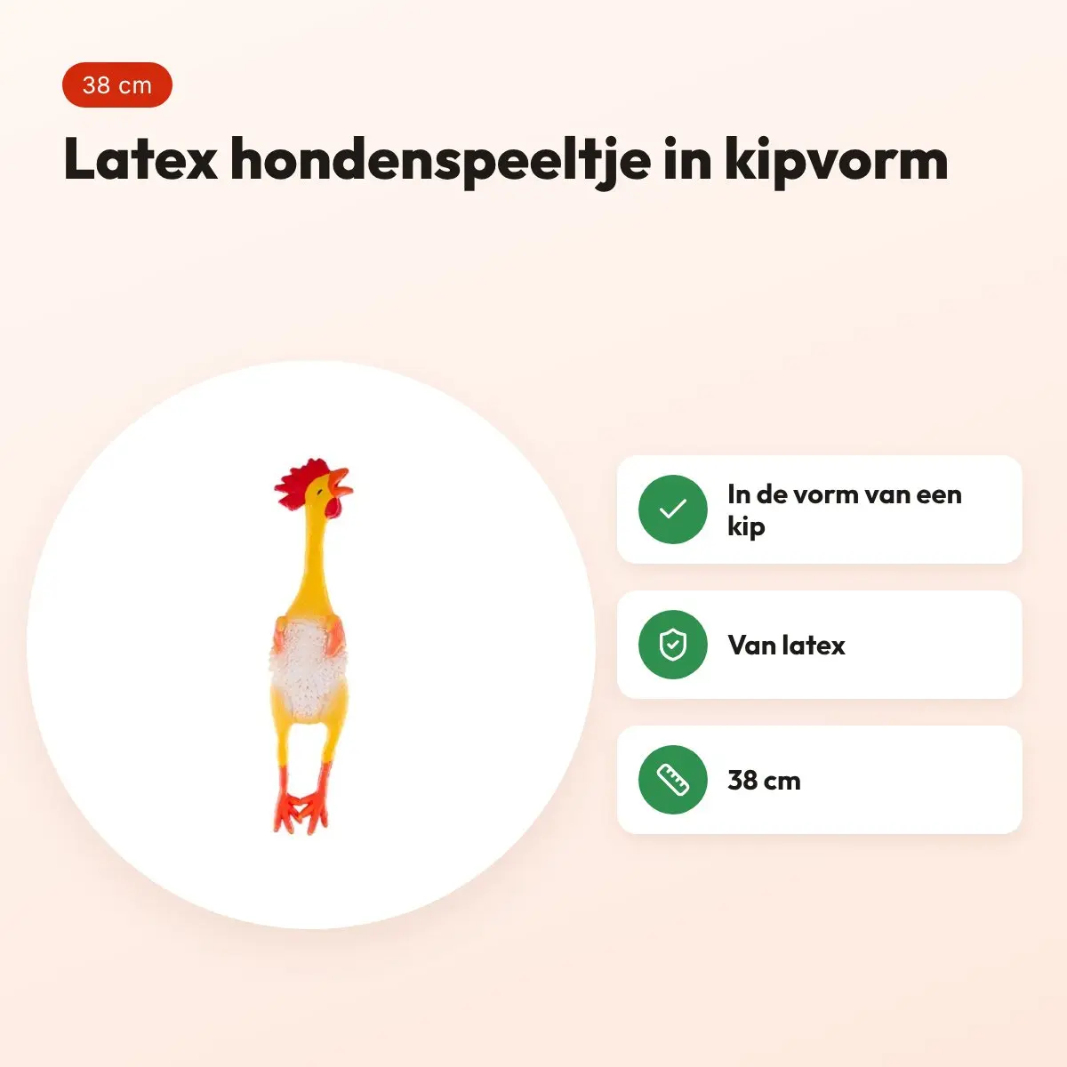 Martin latex hondenspeelgoed kip 38 cm – voordelen