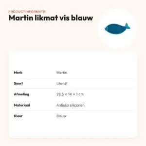 Martin likmat vis siliconen blauw 28,5 x 14 x 1 cm – antislip – productinformatie