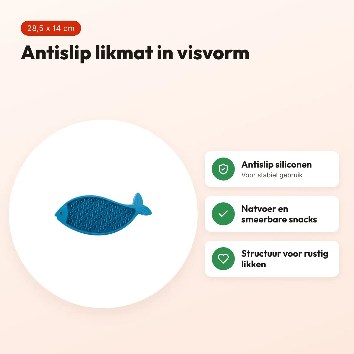 Martin likmat vis siliconen blauw 28,5 x 14 x 1 cm – antislip – voordelen