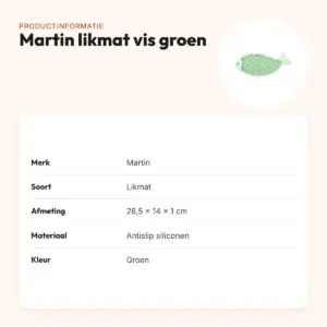Martin likmat vis siliconen groen 28,5 x 14 x 1 cm – antislip – productinformatie