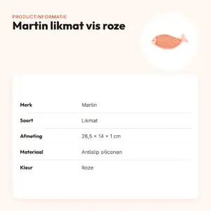 Martin likmat vis siliconen roze 28,5 x 14 x 1 cm – antislip – productinformatie