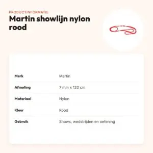 Martin showlijn nylon rood 7 mm x 120 cm – productinformatie