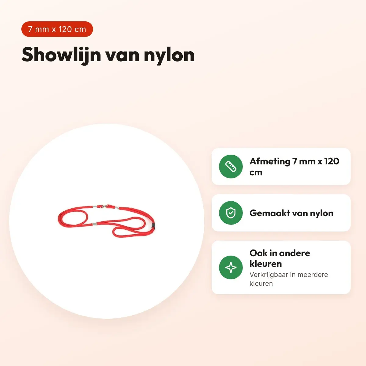 Martin showlijn nylon rood 7 mm x 120 cm – voordelen