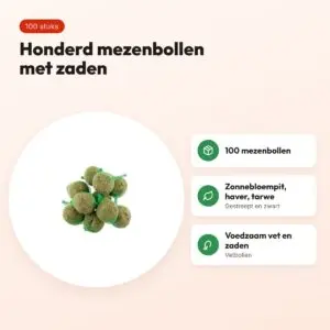 Mezenbollen 100 stuks – vetbollen met zonnebloempitten, haver en tarwe – voordelen