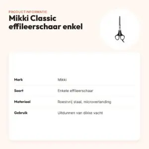 Mikki Classic effileerschaar enkel – ergonomisch, roestvrij staal – productinformatie