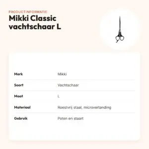 Mikki Classic vachtschaar L – ergonomisch, roestvrij staal – productinformatie
