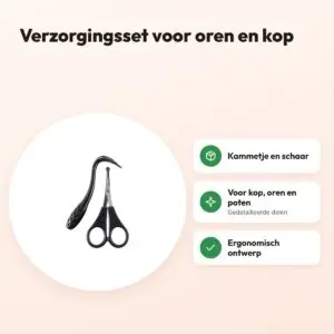 Mikki Classic verzorgingsset oren en kop – kammetje en schaar – voordelen