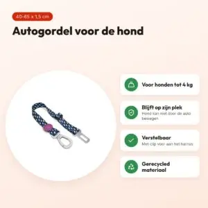 Morso autogordel hond Power Flow zwart 40-65 x 1,5 cm – tot 4 kg – voordelen