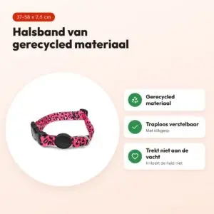 Morso hondenhalsband gerecycled Bubble Leo roze 37-58 x 2,5 cm – voordelen