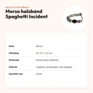 Morso hondenhalsband gerecycled Spaghetti Incident 43-70 x 2,5 cm – productinformatie