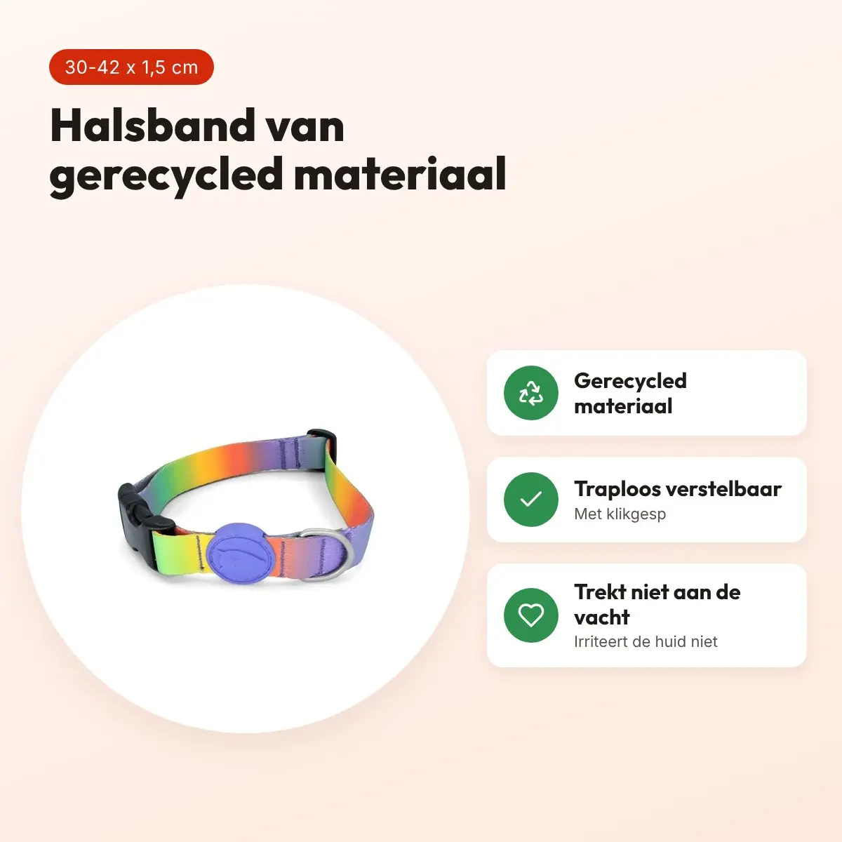 Morso hondenhalsband gerecycled Spring Blossom 30-42 x 1,5 cm – voordelen