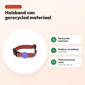 Morso hondenhalsband Urban Lizard rood 43-70 x 2,5 cm – gerecycled – voordelen