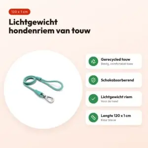 Morso hondenriem Regular Rope blauw 120 x 1 cm – voordelen